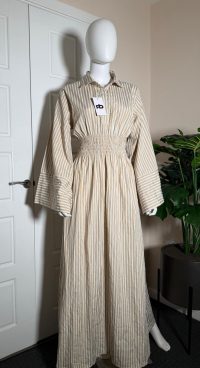 stripped shirt dress with collar