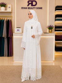 Plain white abaya